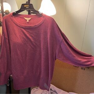 Terra & Sky Women's Deep Magenta Scoop Neck Sweater